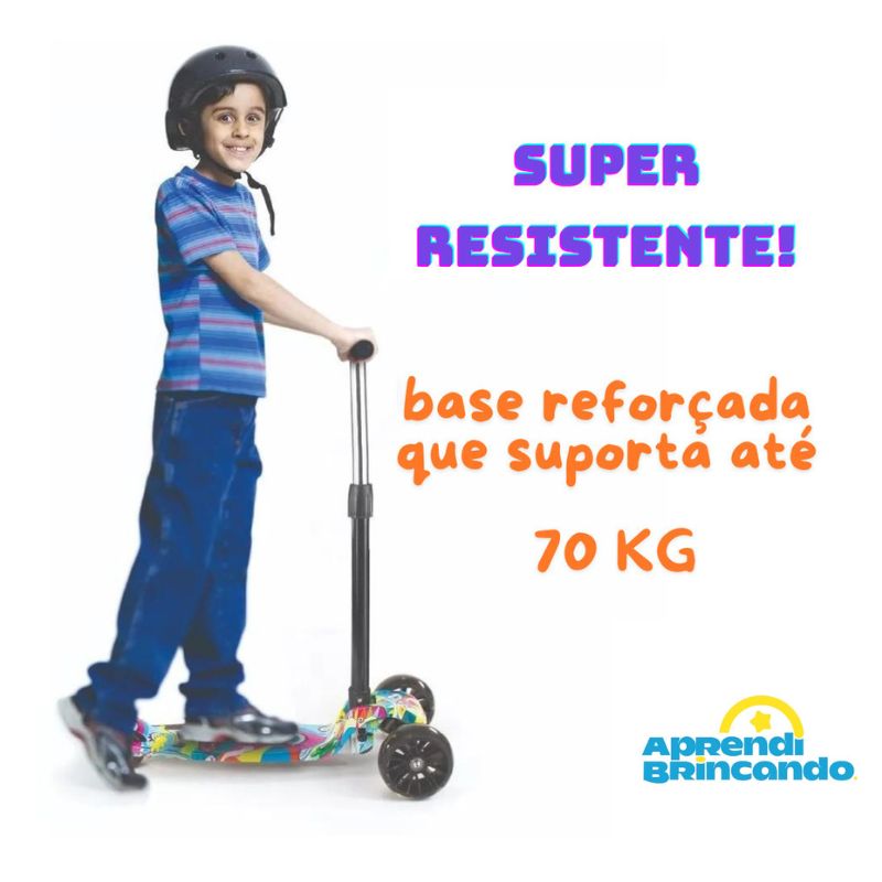 Patinete Infantil  3 Rodas de LED Dobravel