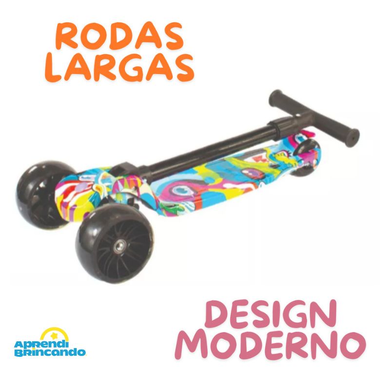 Patinete Infantil  3 Rodas de LED Dobravel