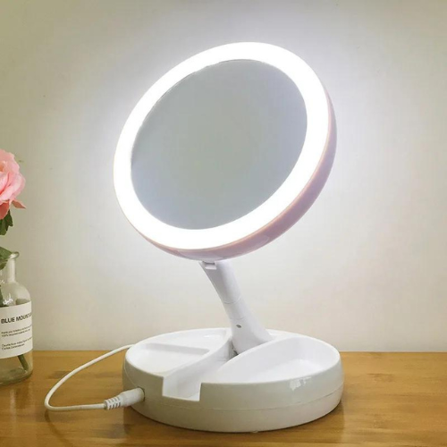 Espelho de Mesa Luz Led Portátil