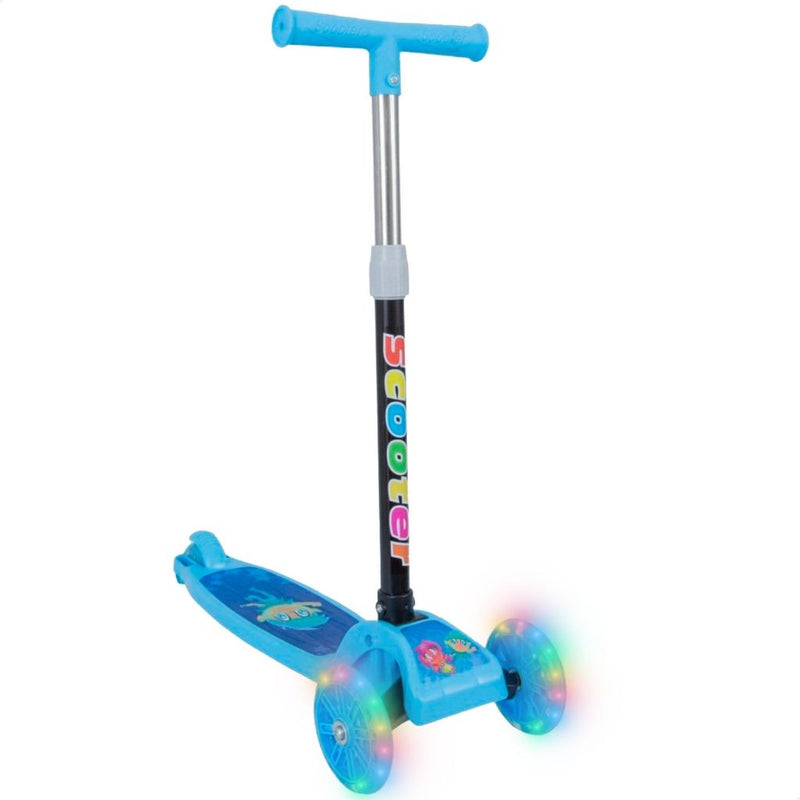 Patinete infantil 3 rodas com led ajustável dobrável